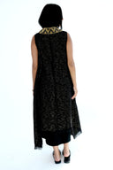 Golden Dunes Vest Hand-Beaded in Black