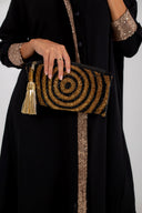 Hand-Beaded Infinity Clutch in Black - A Sparkling Jewel in your accessory collection