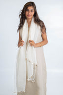 Linen Scarf with Dangling Shells