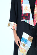 Laid-Back Luxury: The Patchwork-Infused Kimono in Black