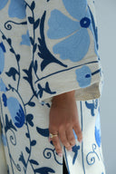 Blue Blossom Hand-Embroidered Kimono