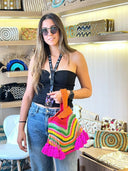 "Tropical Threads Hand-Beaded Bag"