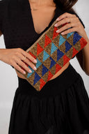 Triangle Tango Hand-beaded Clutch