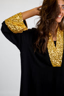 Glow in the Dark with the Abaya Embellished with Shiny Gold Sequins