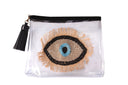 The All-Seeing Pouch: Hand-beaded Eye on Transparent Pouch