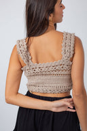 "Tropical Temptation: Crochet Tie-Front Top"