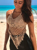 "Festival Fun: Crochet Net Bra with Tassels"