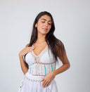 "Seashell Chic: Knitted Top with Shells and Stones"