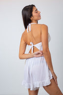"Seashell Chic: Knitted Top with Shells and Stones"