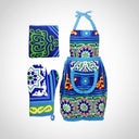 Set of Khayameya apron, pot holder  and oven mitt