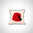 "Tasseled Treasure: Patchwork Tassel Tarboush Cushion"