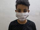 Striped Mask with elastic bands for kids.  -  Our masks are composed of 3 layers including a filter and a nose support