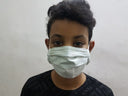 Striped Mask with elastic bands for kids.  -  Our masks are composed of 3 layers including a filter and a nose support