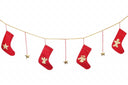 Christmas Decoration Banner with 4 dangling Khayameya stockings & copper stars (3 meters)