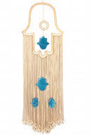 Dreamcatcher with dangling khayameya tassels & epoxy resin "Kaf"   Size 75cm