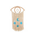 Eye Dreamcatcher with dangling khayameya tassels & epoxy resin crescent, kaf & star  Size 65cm