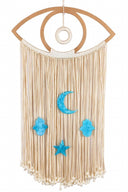 Eye Dreamcatcher with dangling khayameya tassels & epoxy resin crescent, kaf & star  Size 65cm