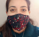 V-SHAPE FLORAL MASK FOR ADULTS, WITH 2 LAYERS FABRIC + A FILTER IN THE MIDDLE