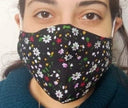 V-shaped mask with 2 layers fabric + a filter in the middle