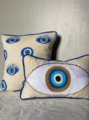 "Add a Touch of Color to Your Decor: Hand Weaved Eye Cushion in blue"