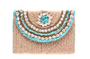 Seaside Chic: Hand-weaved Fairouz Stone and Shell Envelope Clutch