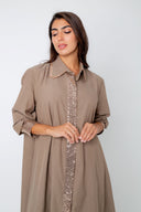 Bronze Glamour: The Sequined Shirt Dress