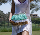 It's raining tassels! Fun and playful colorful cross bag with three color
