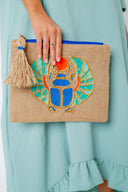 Exquisite Artistry on the Go: The Hand-Embroidered Scarab Clutch