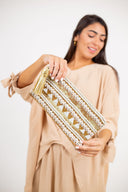 شنطة جلد ودع وخرز 